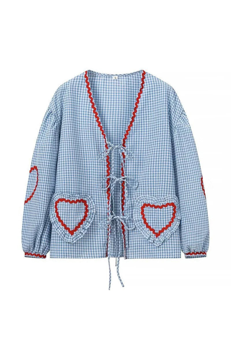 Hearts Long Sleeves Blouse