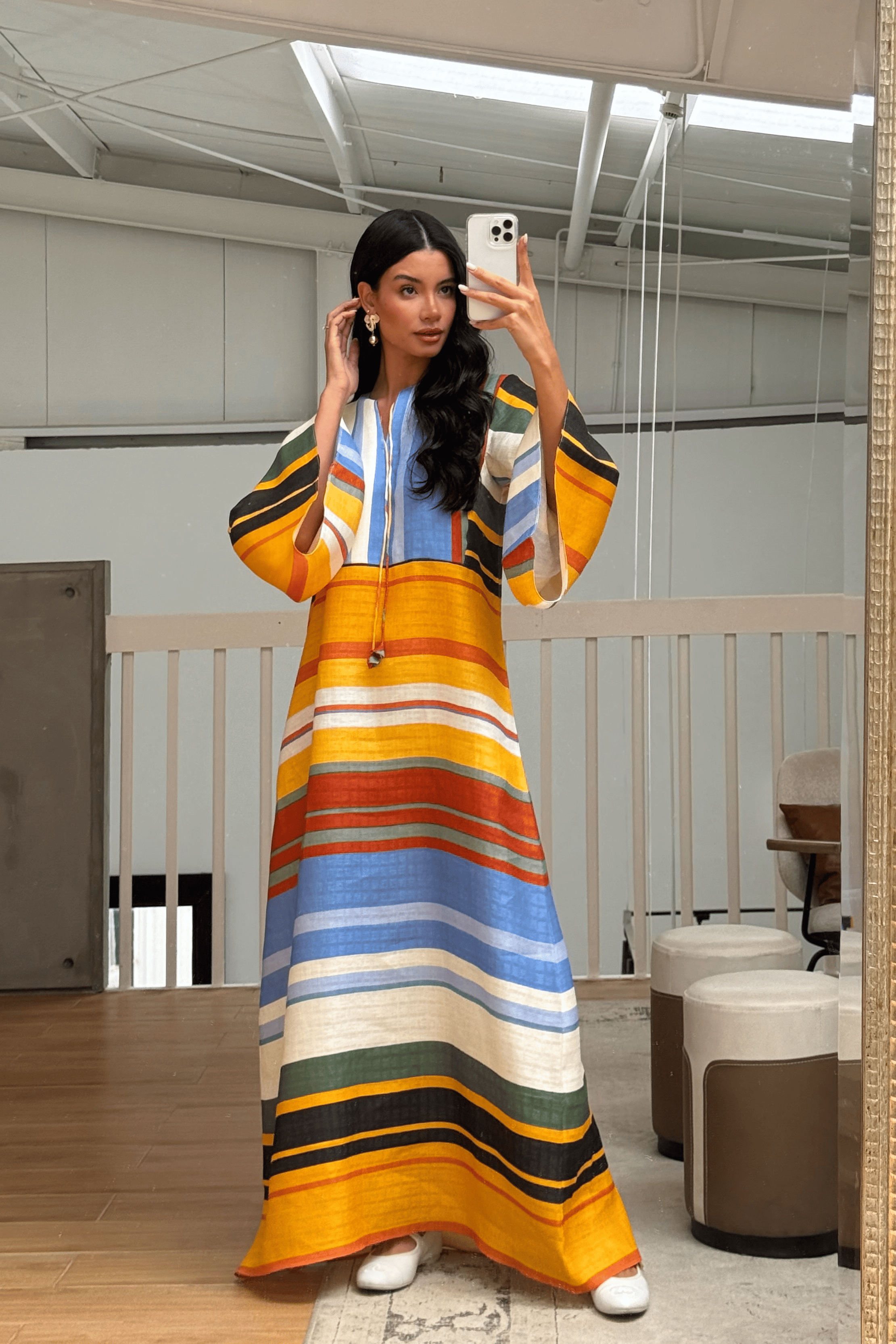 Belle Gradient Plisséiert Maxi Kleed