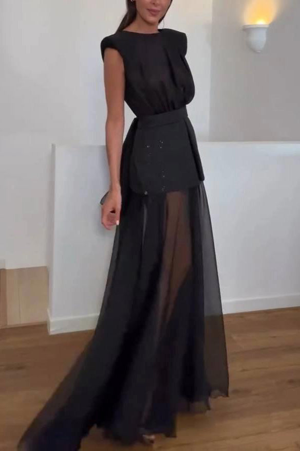 Sheer Mesh Maxi Dress