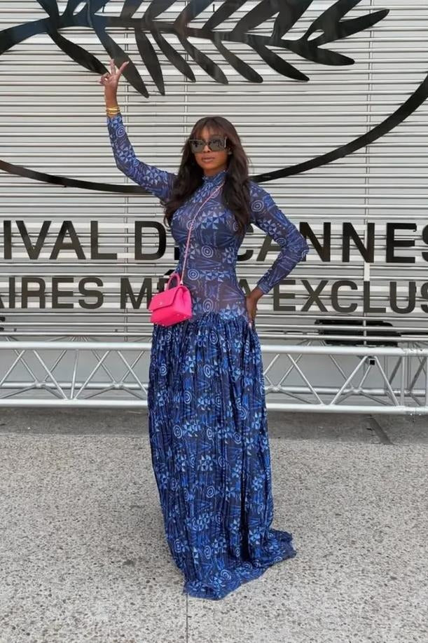 Rochie midi Megan cu decolteu în V cu mâneci bufante