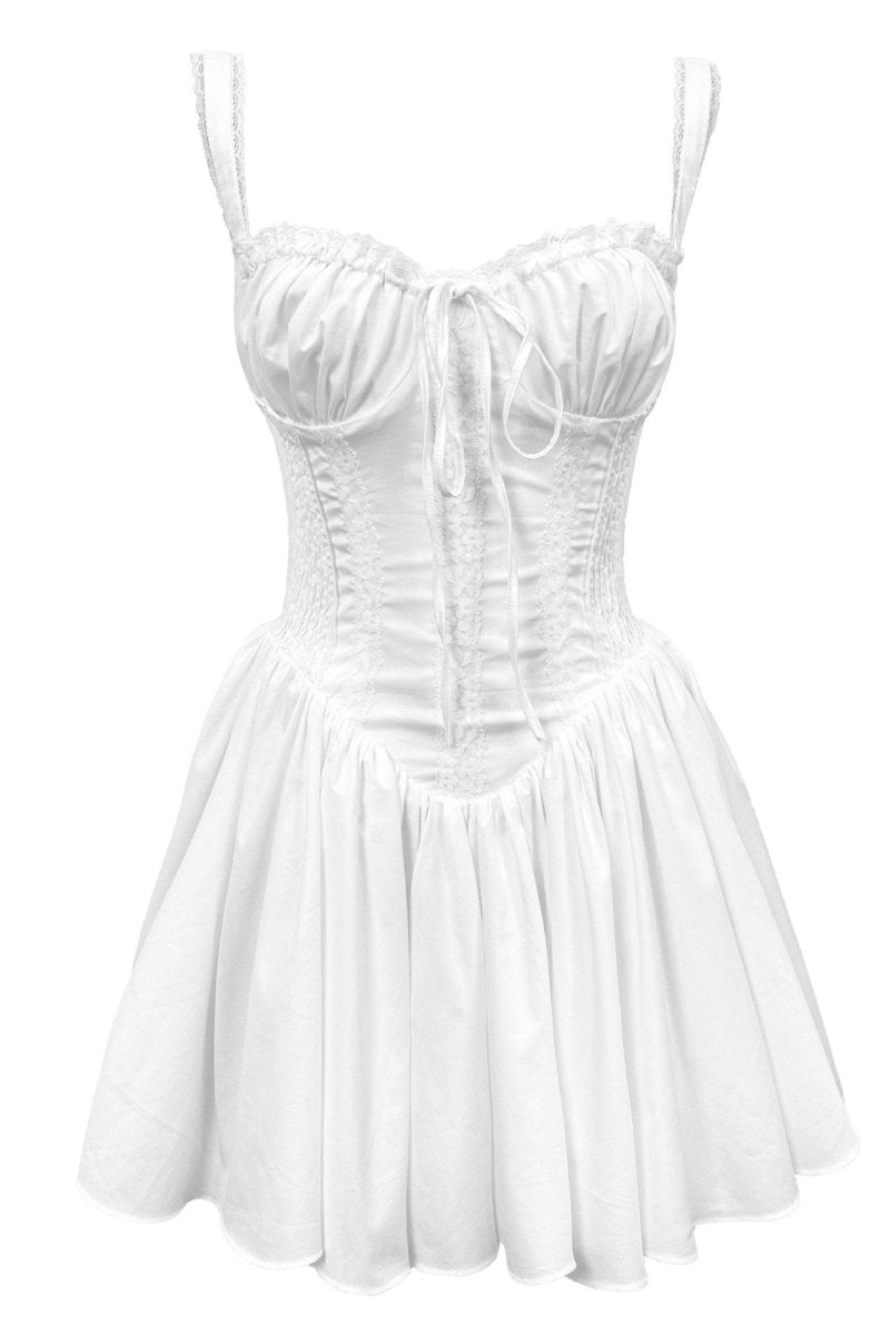 Agnes Lace Corset Mini Puff Dress