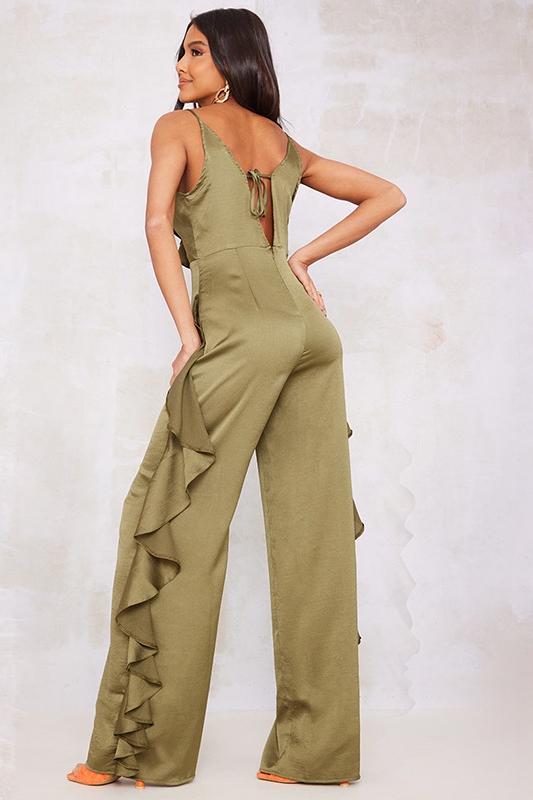 Agnes Ruffle V-neck Jumpsuit-Sunfere