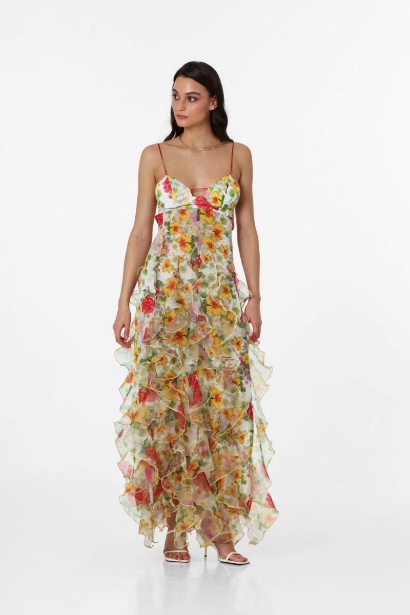 dresses - Alexia Ruffle Sheer Maxi Dress - SD00606282991 - Multi - S - Sunfere