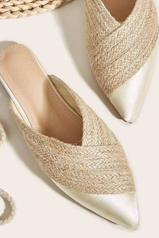 Apphia Woven Satin Slippers-Sunfere