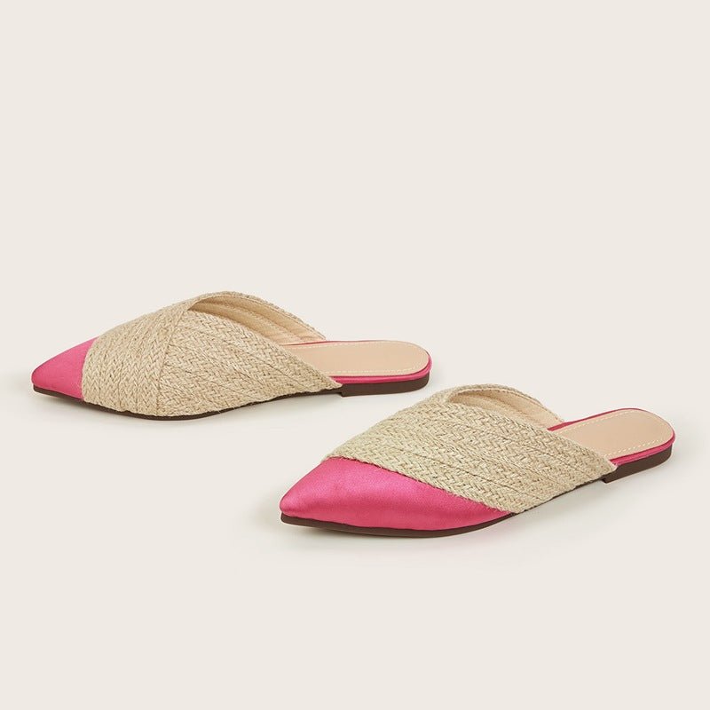 Apphia Woven Satin Slippers-Sunfere