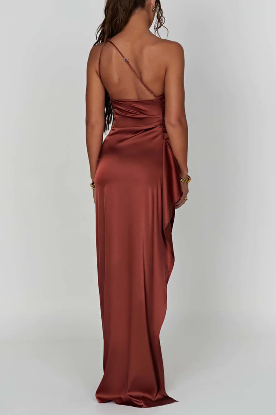 Satin Slit Maxi Dress