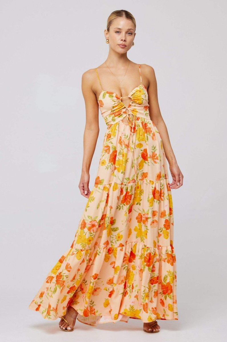 dresses-Beverly Printed Cut-out Maxi Slip Dress-SD00604172697-Orange-S - Sunfere