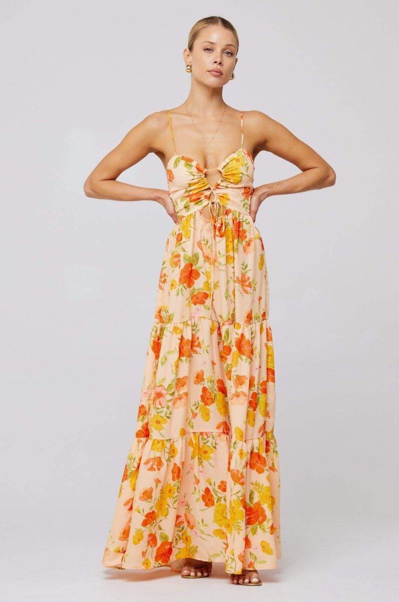 dresses-Beverly Printed Cut-out Maxi Slip Dress-SD00604172697-Orange-S - Sunfere