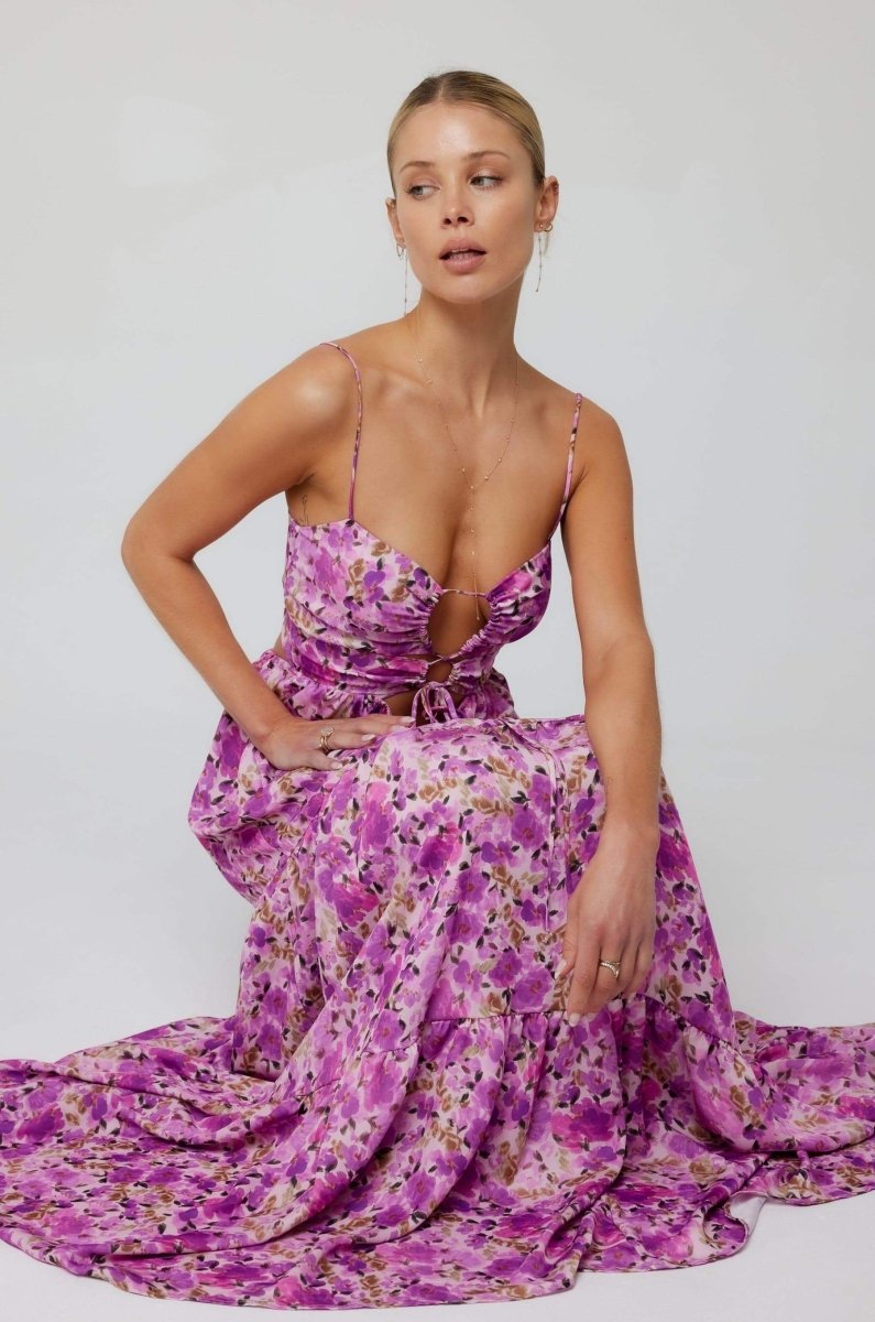 dresses-Beverly Printed Cut-out Maxi Slip Dress-SD00604172697-Purple-S - Sunfere