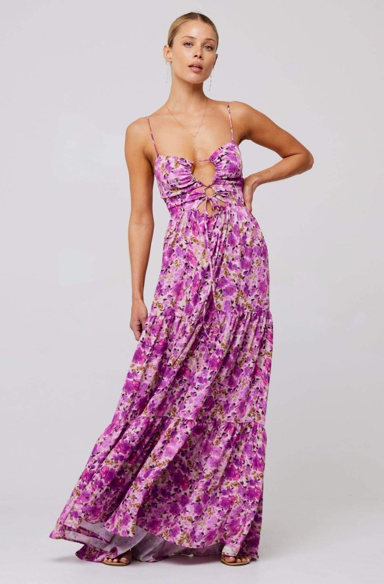 dresses-Beverly Printed Cut-out Maxi Slip Dress-SD00604172697-Purple-S - Sunfere