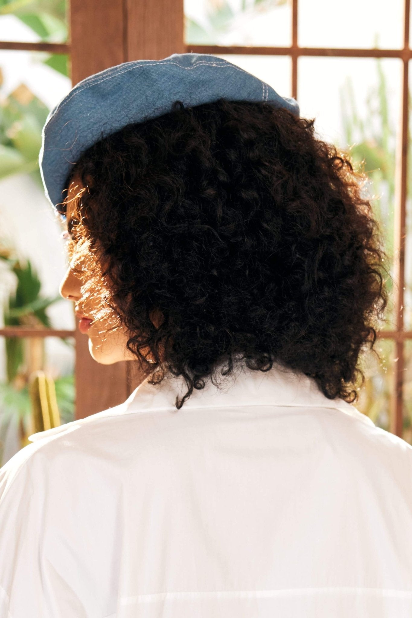 Camellia Denim Beret Hat-Sunfere