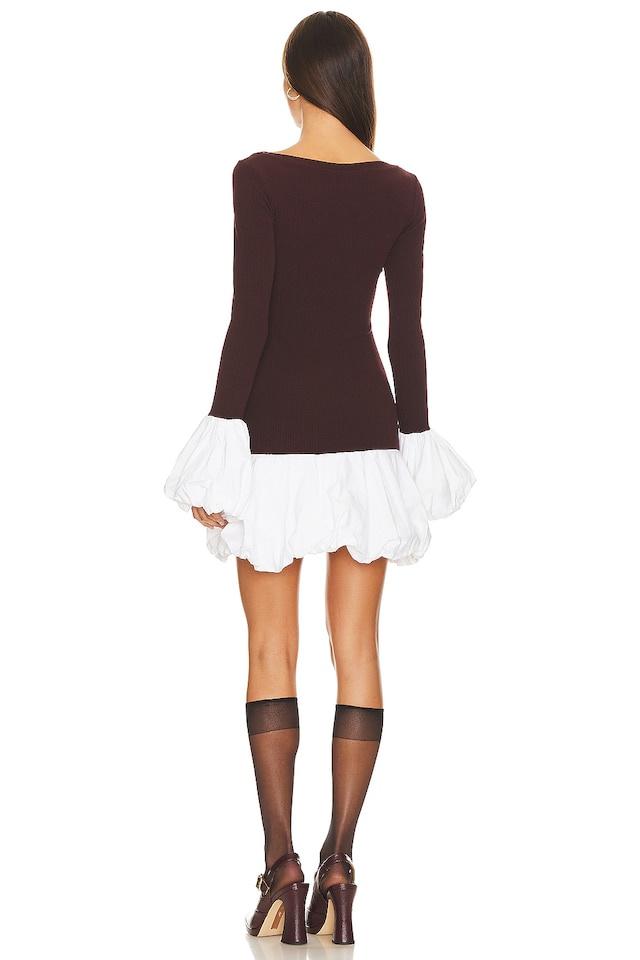 dresses - Candice Balloon Sleeves Knit Mini Dress - SD00707193155 - Brown - S - Sunfere