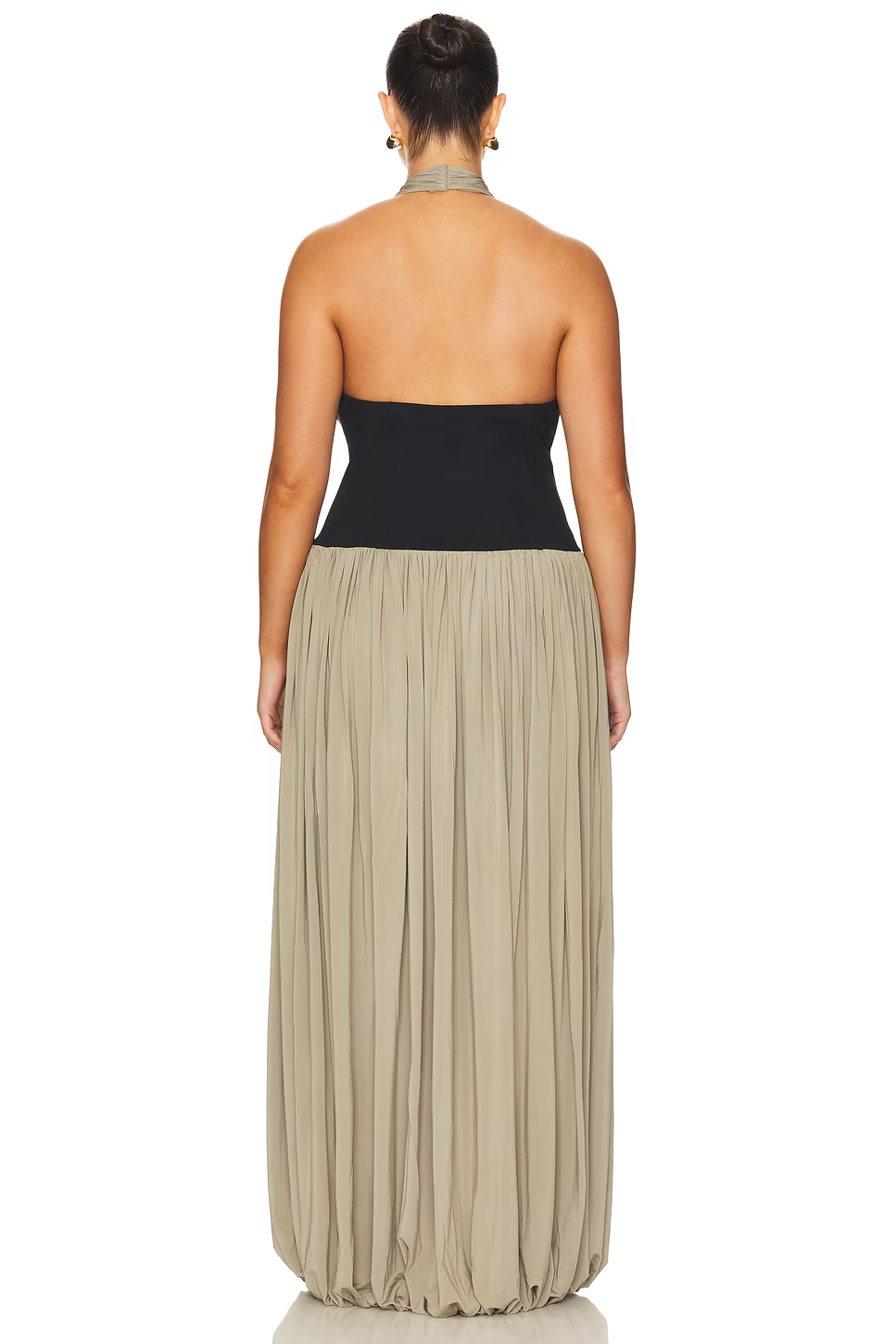 Color-Block Halter Maxi Dress