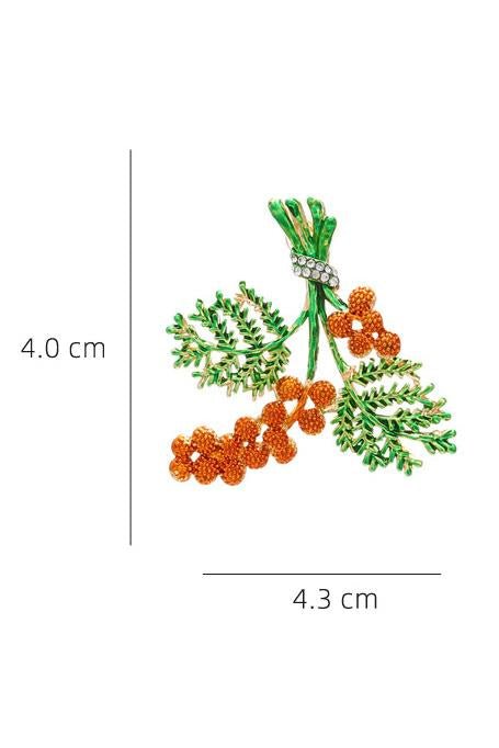 Orecchini a forma di pigna rossa smaltata