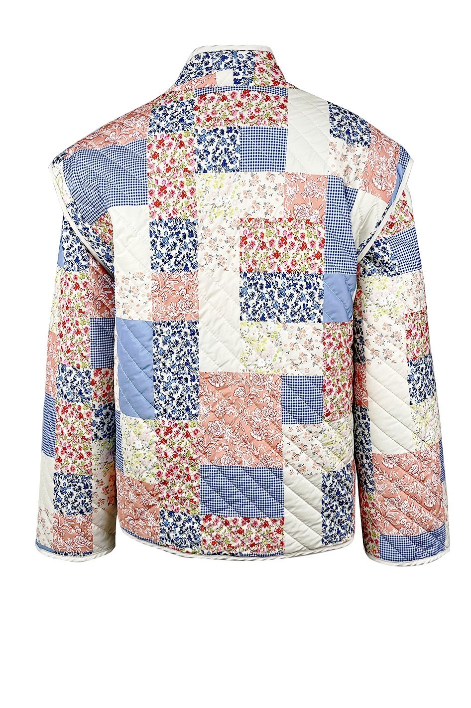 Enid Printed Convertible Quilted Jacket