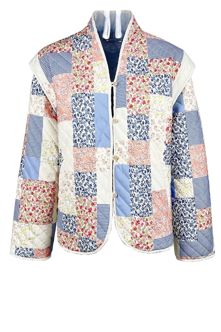 Enid Printed Convertible Quilted Jacket