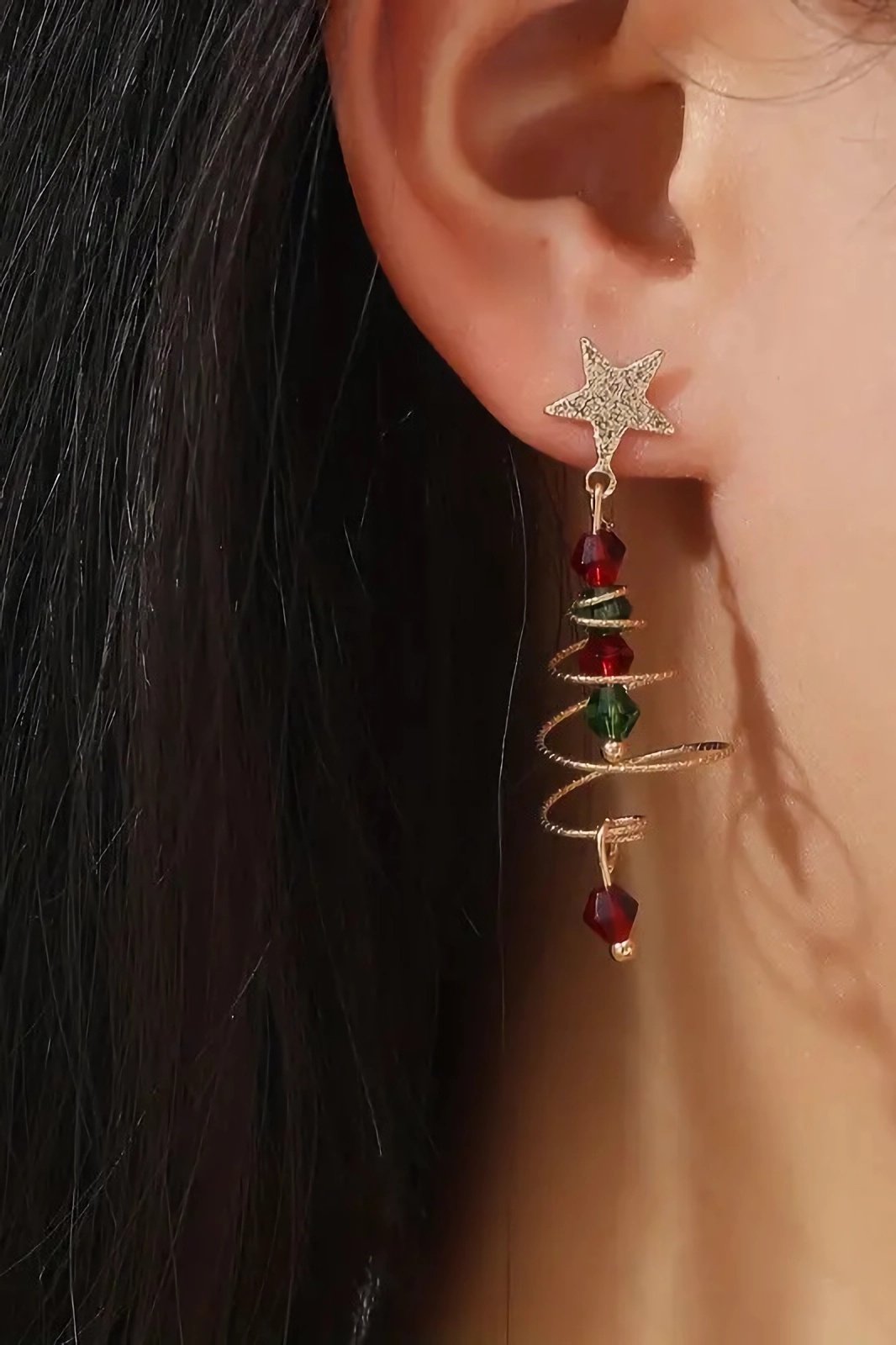 Eudora Christmas Tree Drop Earrings-Sunfere