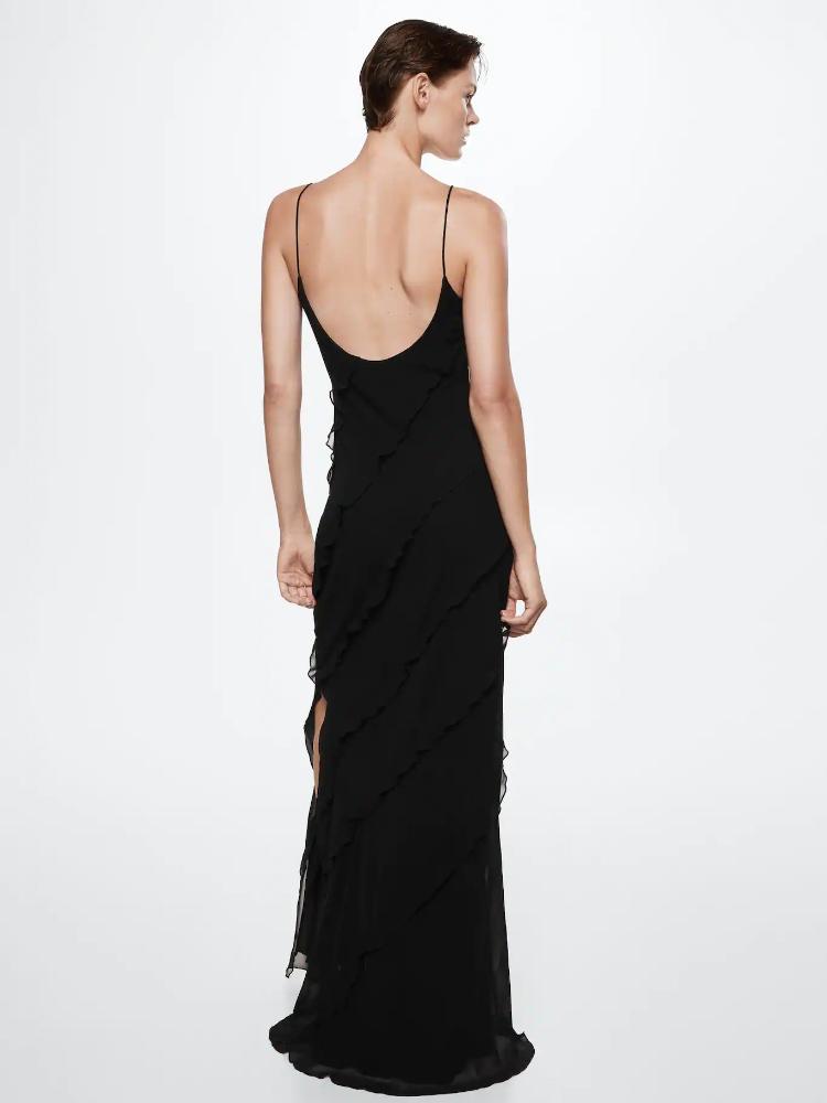 Eve Chiffon Ruffled Maxi Slip Dress