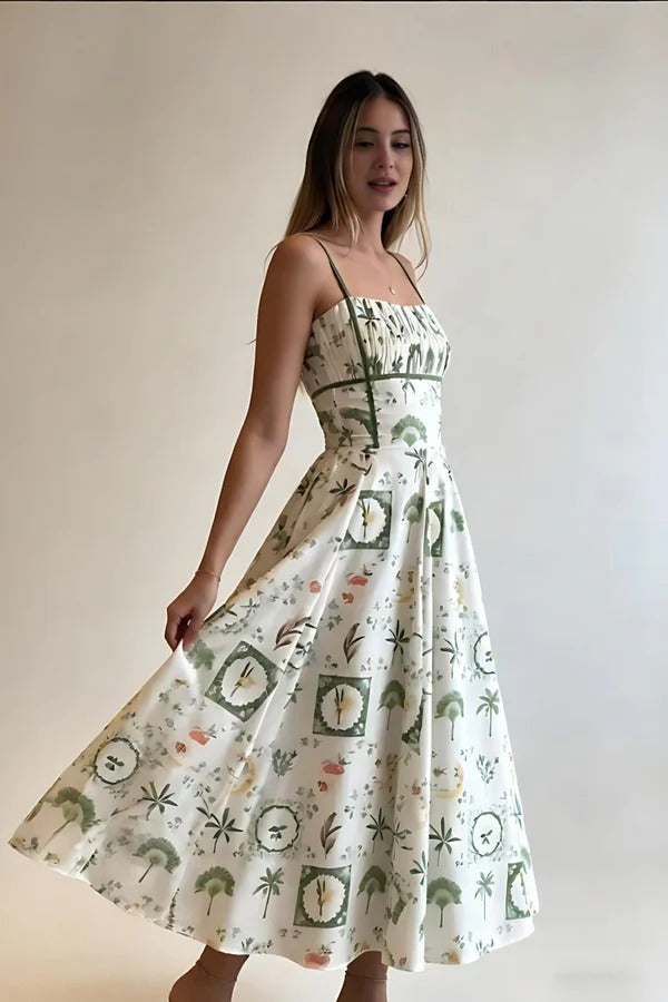 Vestido largo plisado con degradado Belle