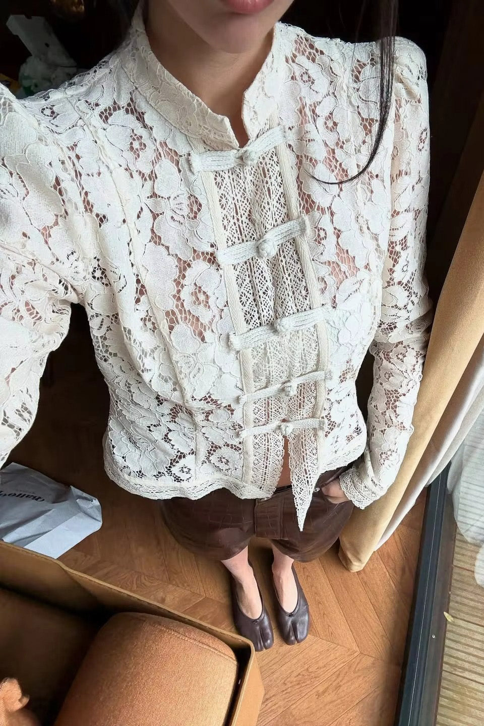 Vintage Print Blumme-Schichten-Fransel-Maxi-Jupe