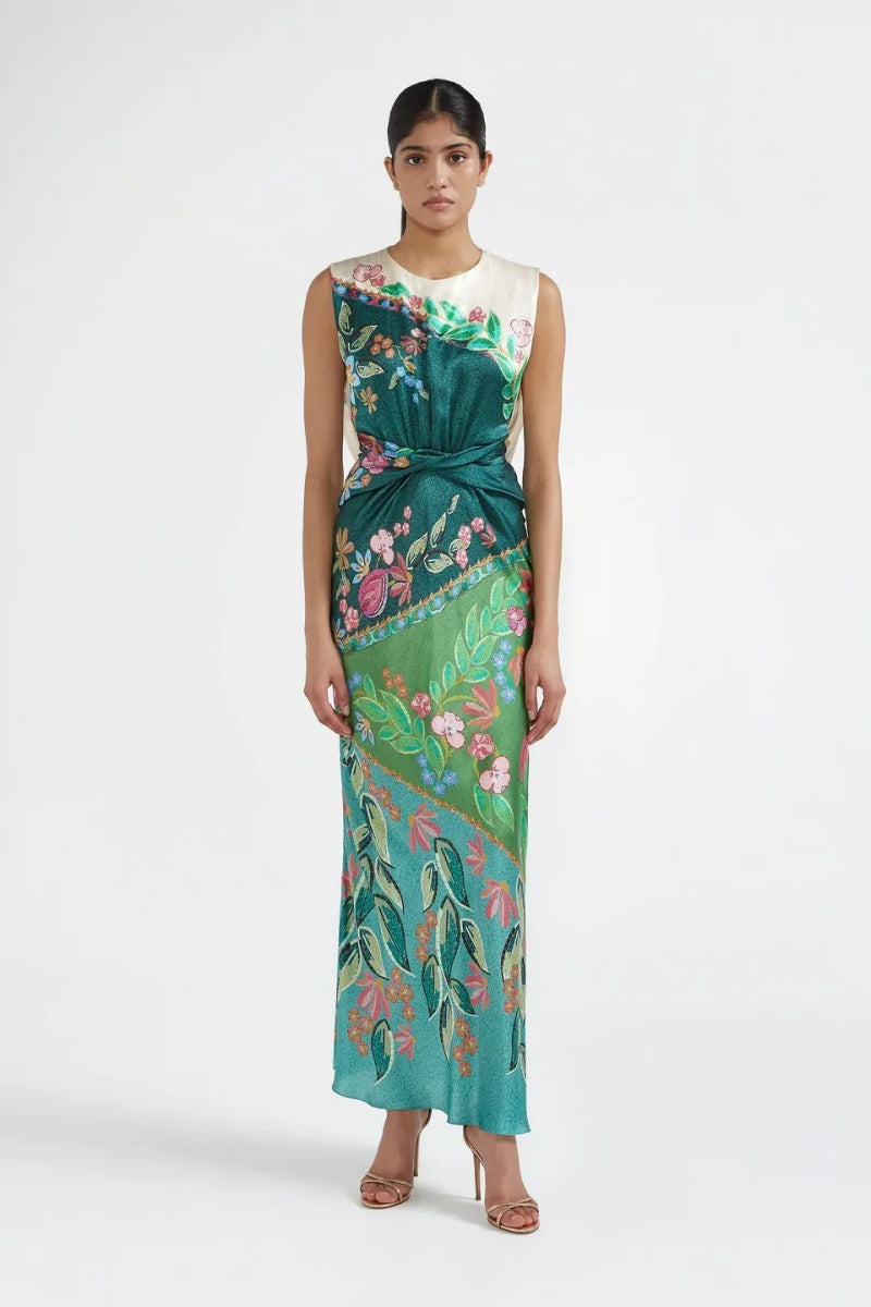Floral  Leeveless Maxi Dress