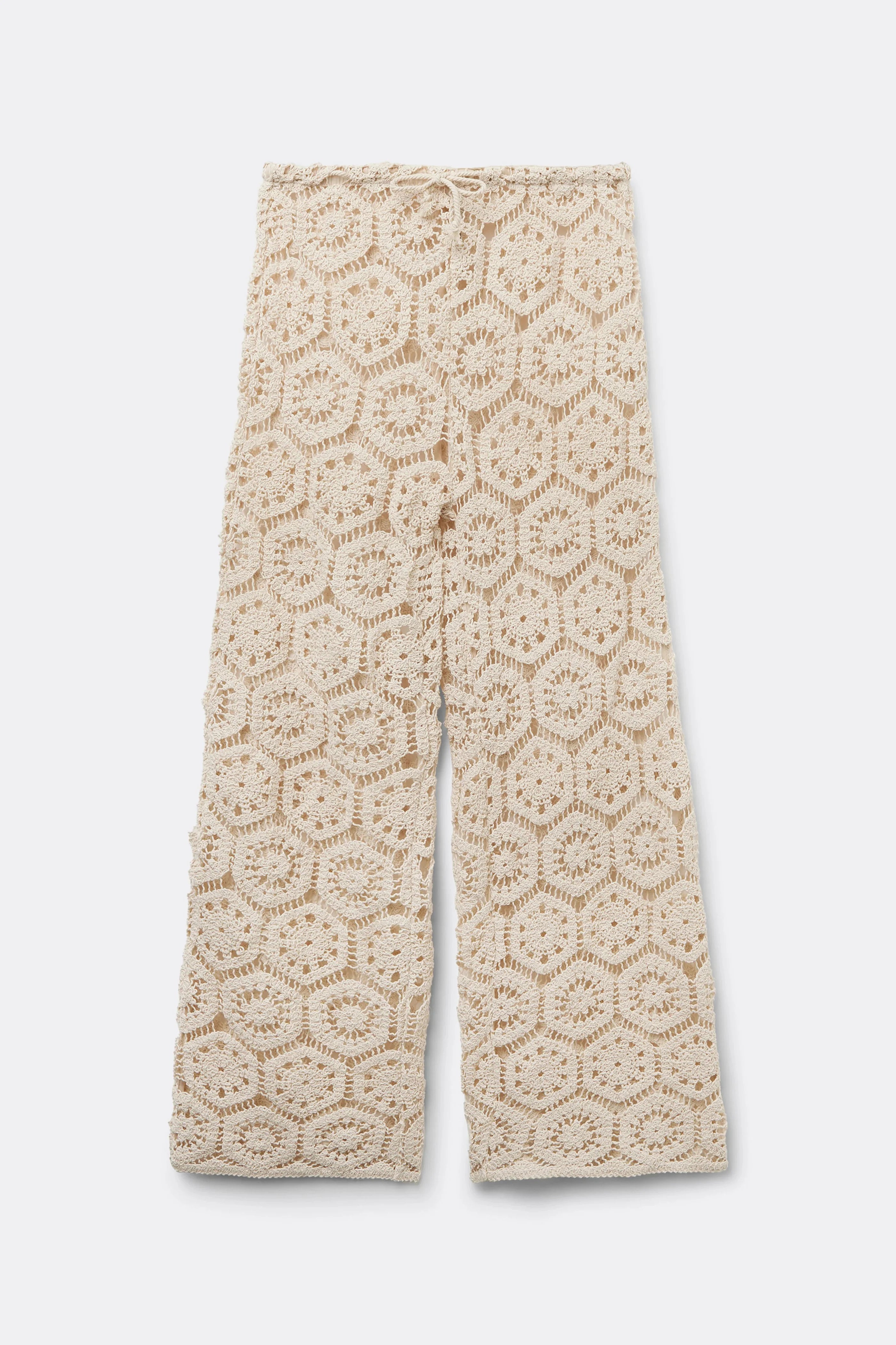 Crèmefaarwegt gehaakelt Hosen-Set