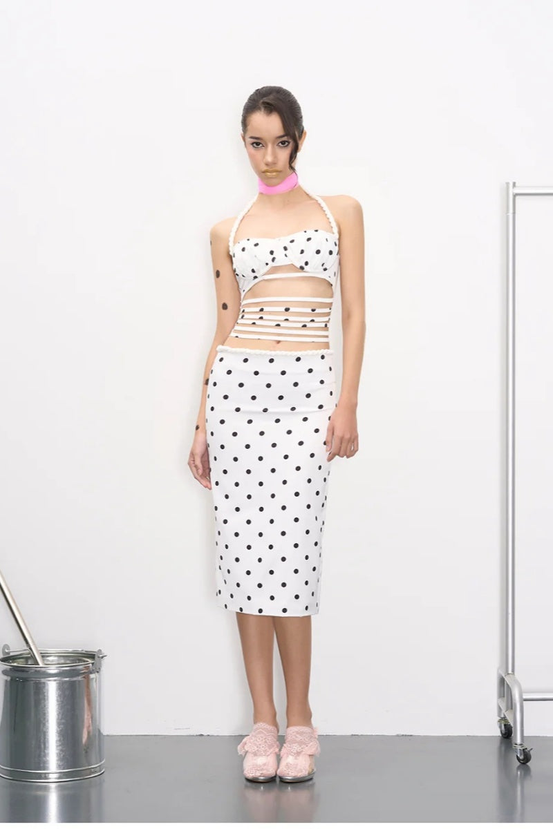 Polka Dot Twist Detail Matching Set
