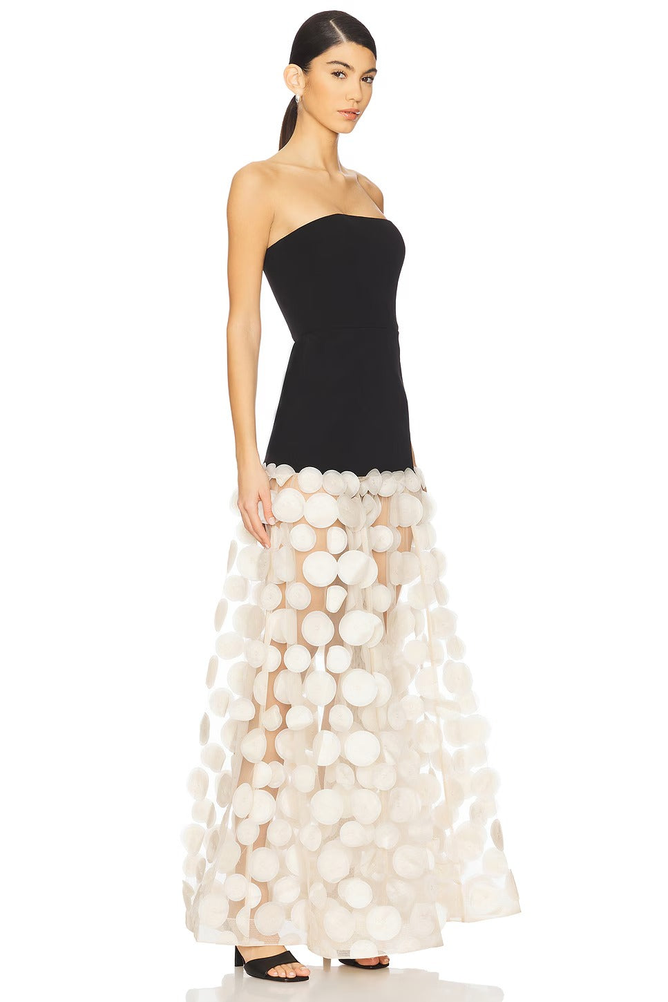 Μάξι φόρεμα με φαρδιά μανίκια και ντραπέ εφαρμογή