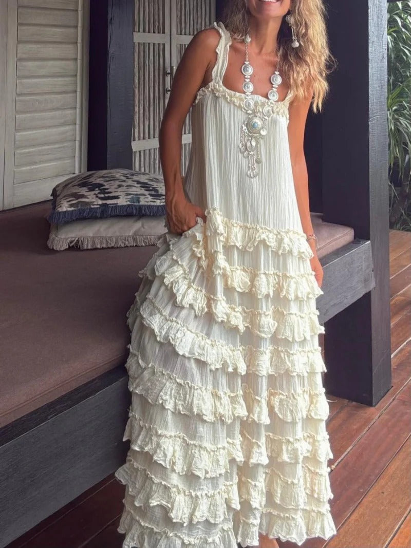 Belle Gradient Plisséiert Maxi Kleed