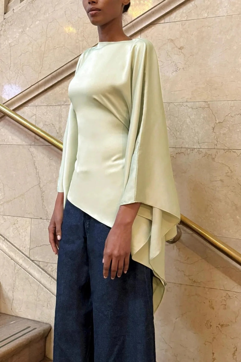Asymmetrical Butterfly Top in Sage Green