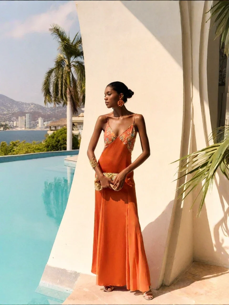 Witte Cape Flow Maxi-jurk