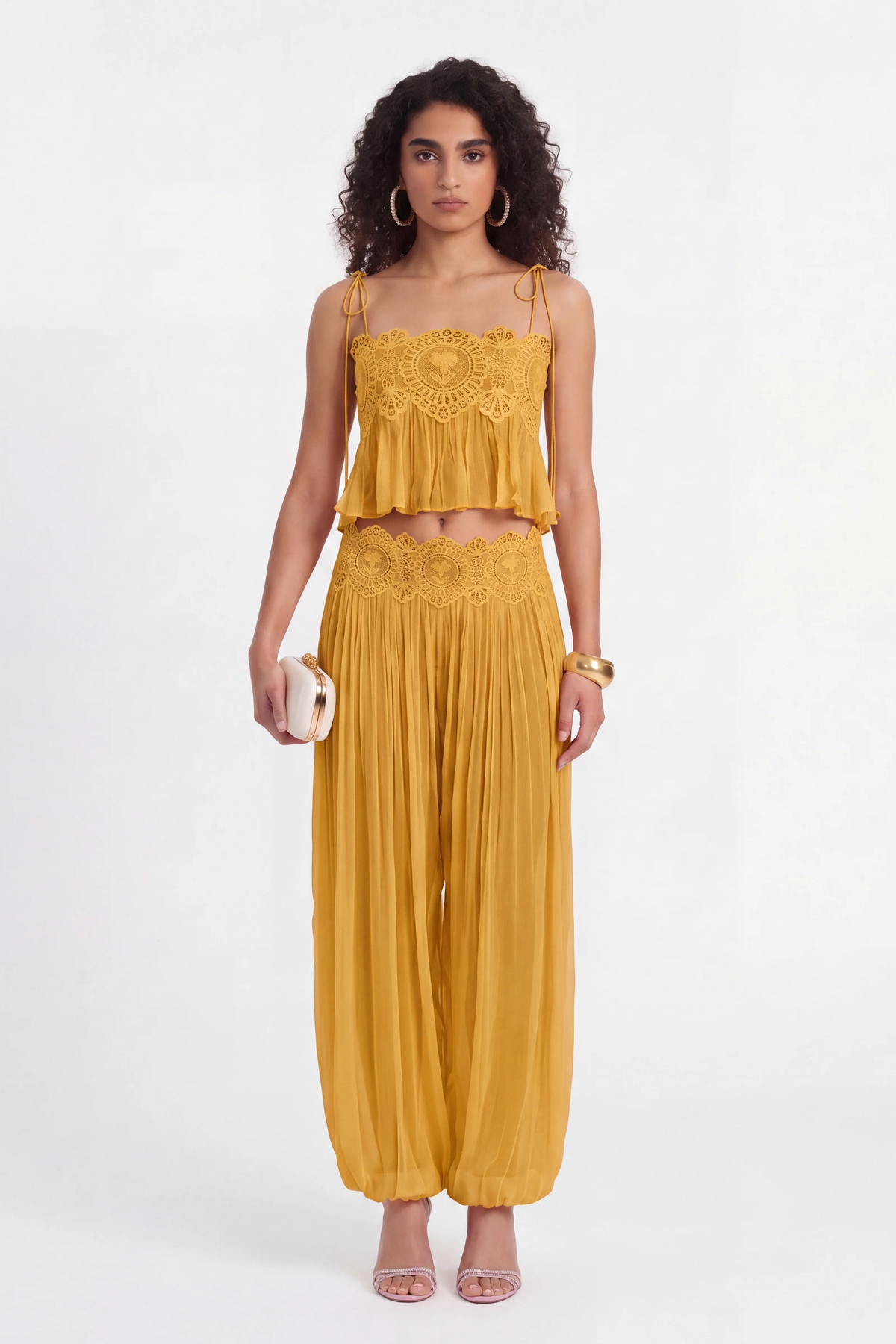 Crochet Lace Tie Strap Cami Top