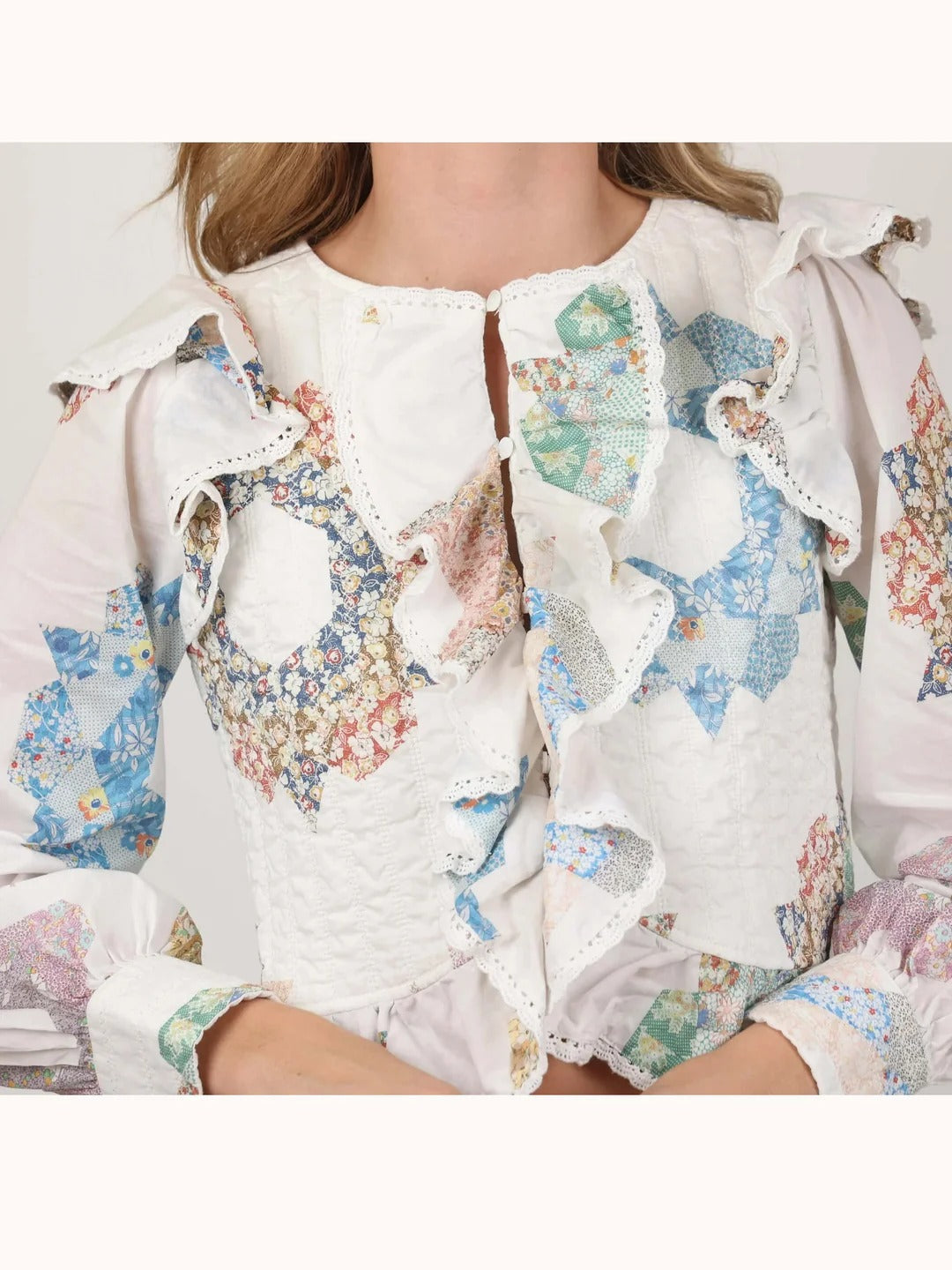 Quilted Bodice Table Cloth Blouse