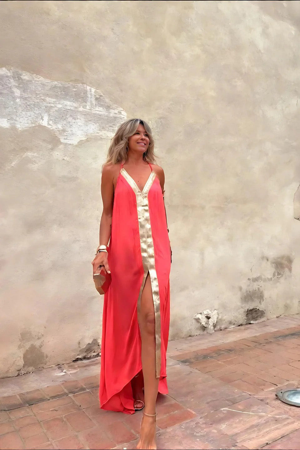 Schwaarzt 3D-Blumme Cut-Out Halter Maxi-Kleed