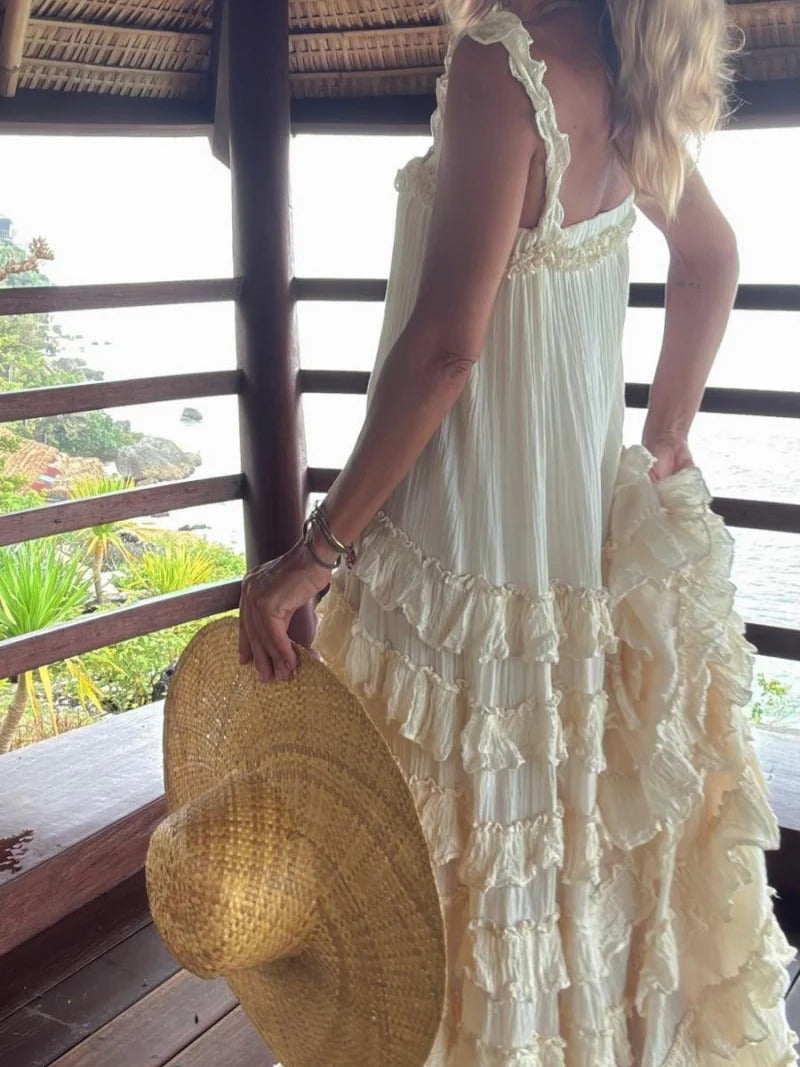 Belle Gradient Plisséiert Maxi Kleed