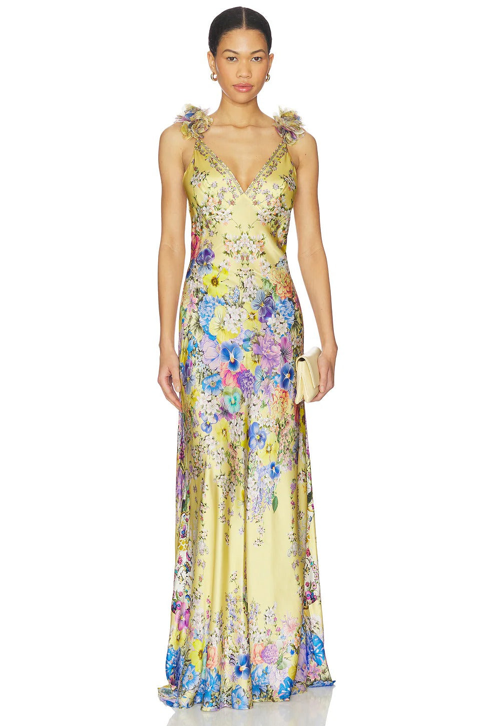 Robe midi crème sans manches
