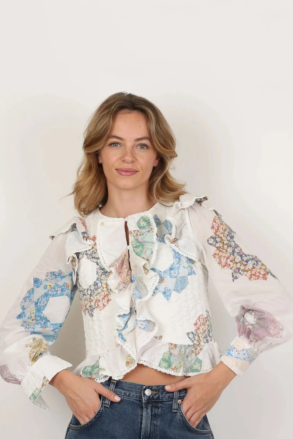 Quilted Bodice Table Cloth Blouse