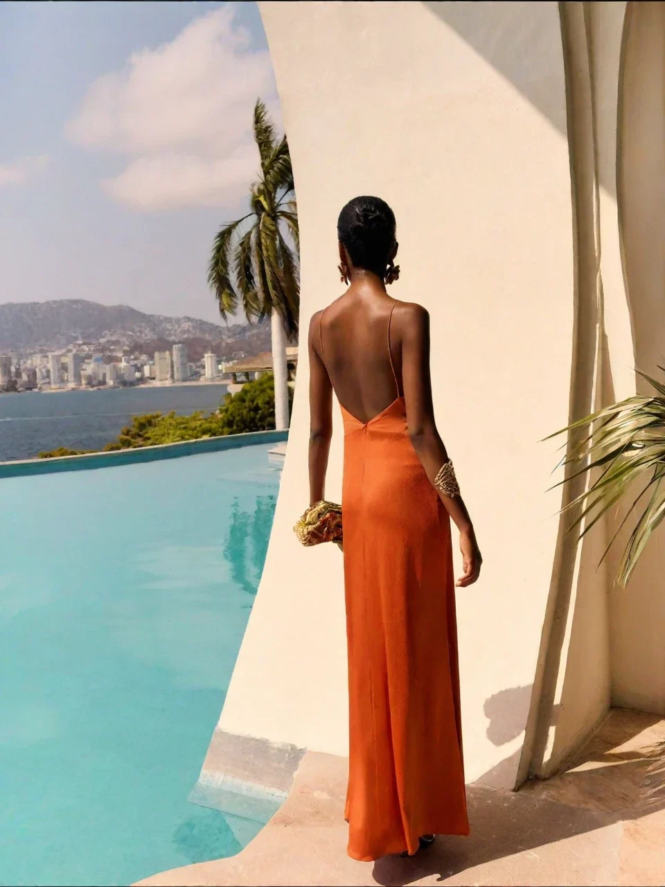 Witte Cape Flow Maxi-jurk