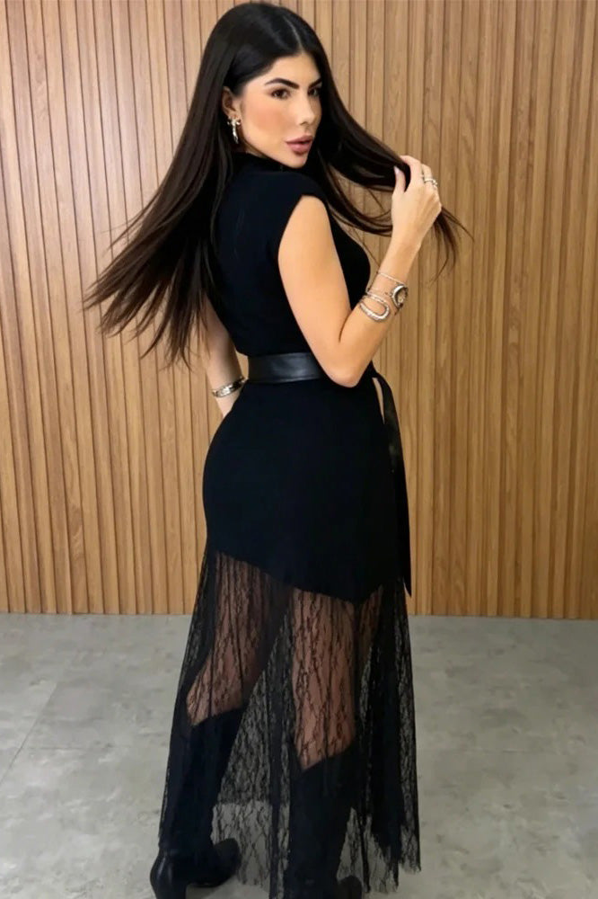 Vestido longo plissado Belle Gradient