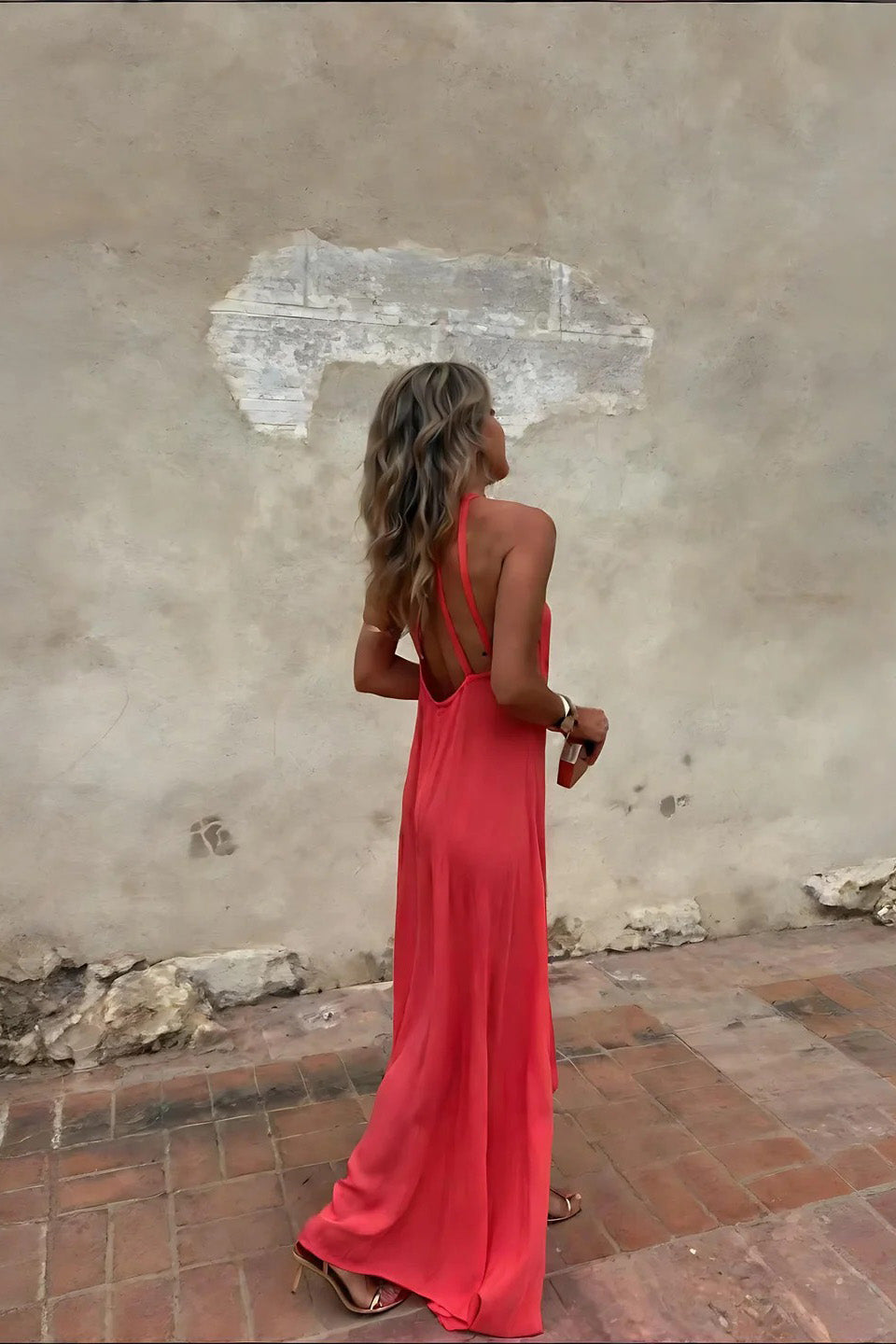 Schwaarzt 3D-Blumme Cut-Out Halter Maxi-Kleed