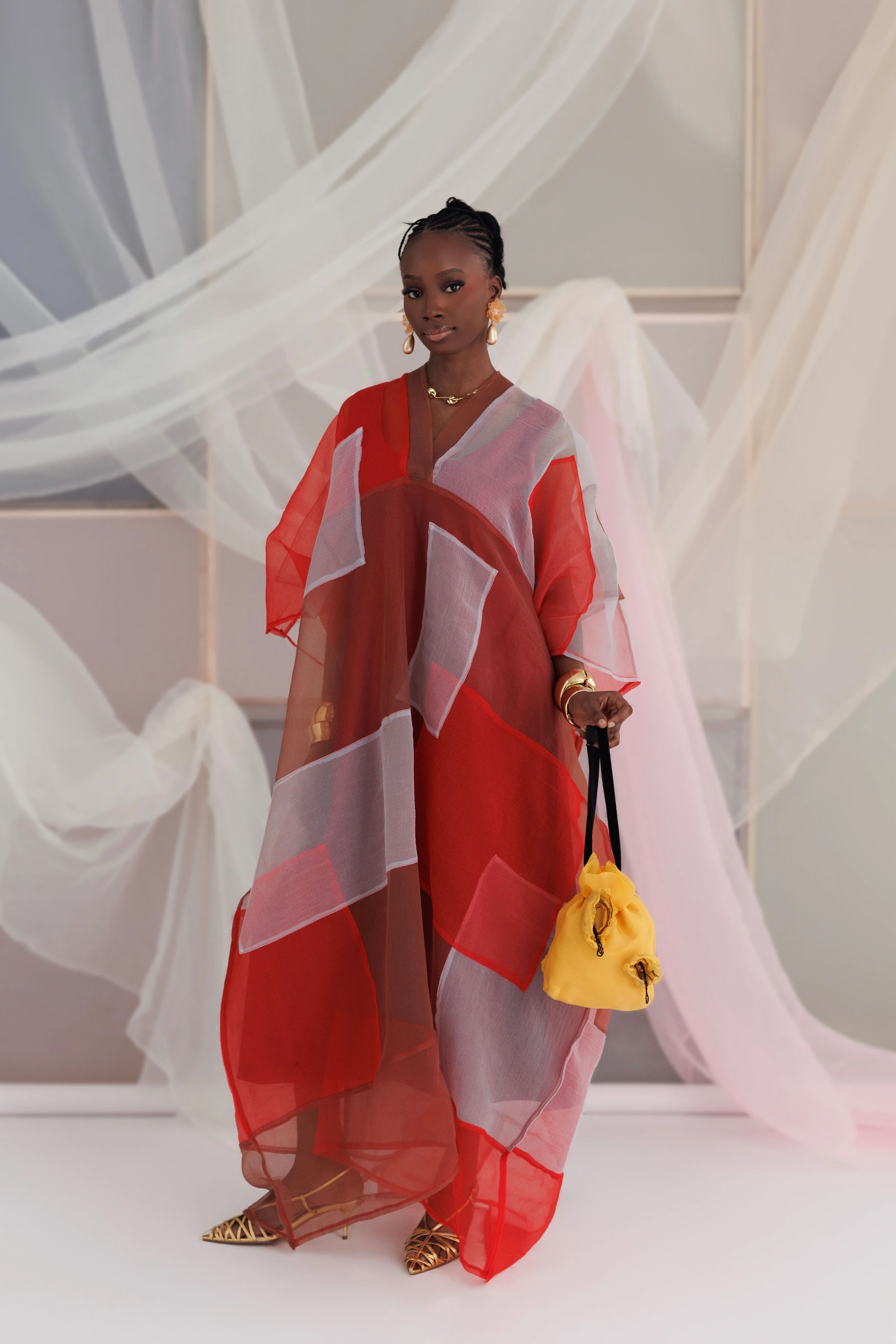 Jupe longue à taille nouée et motif cachemire