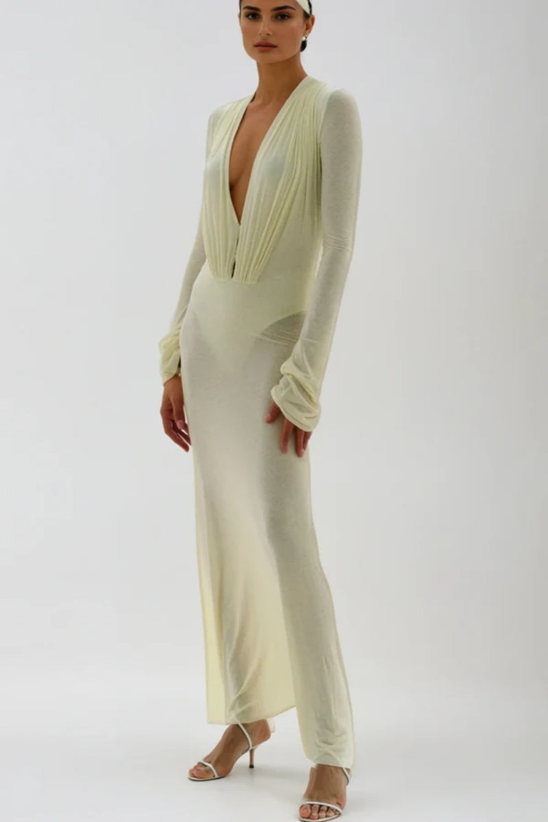 High Waist Slim Maxi Dress