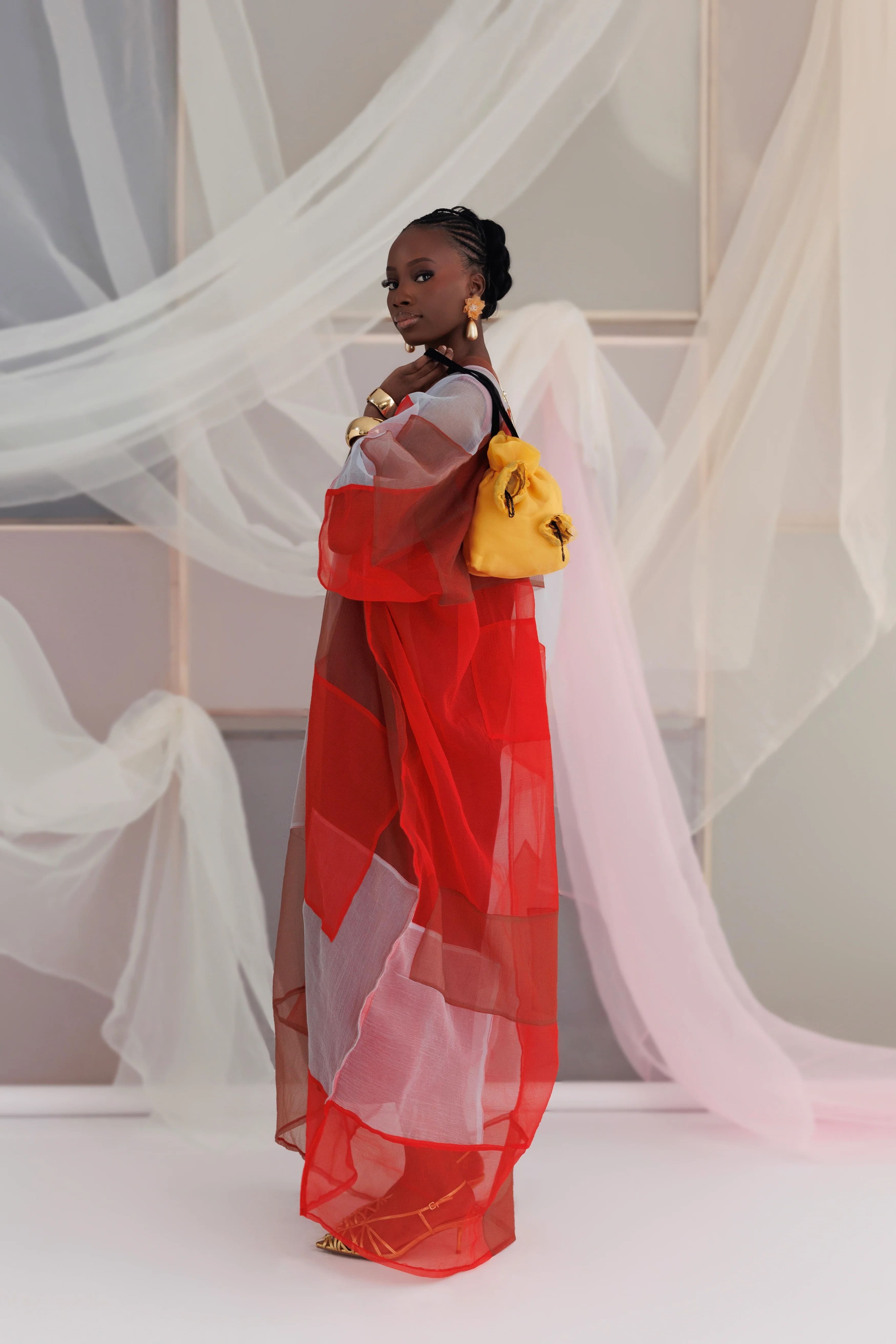 Jupe longue à taille nouée et motif cachemire