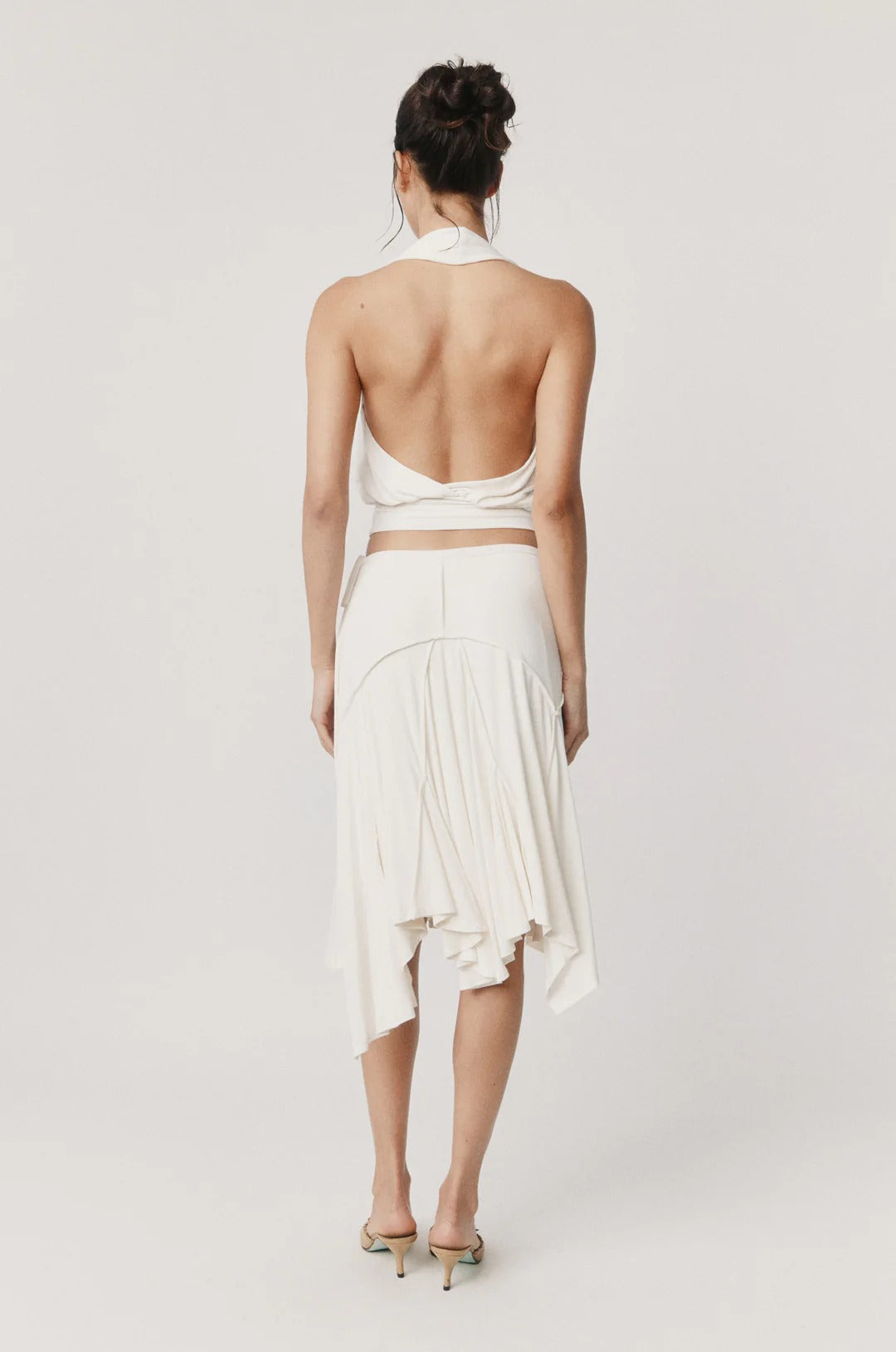 Wrap Halter Crop Top & asymmetresche Rock-Set