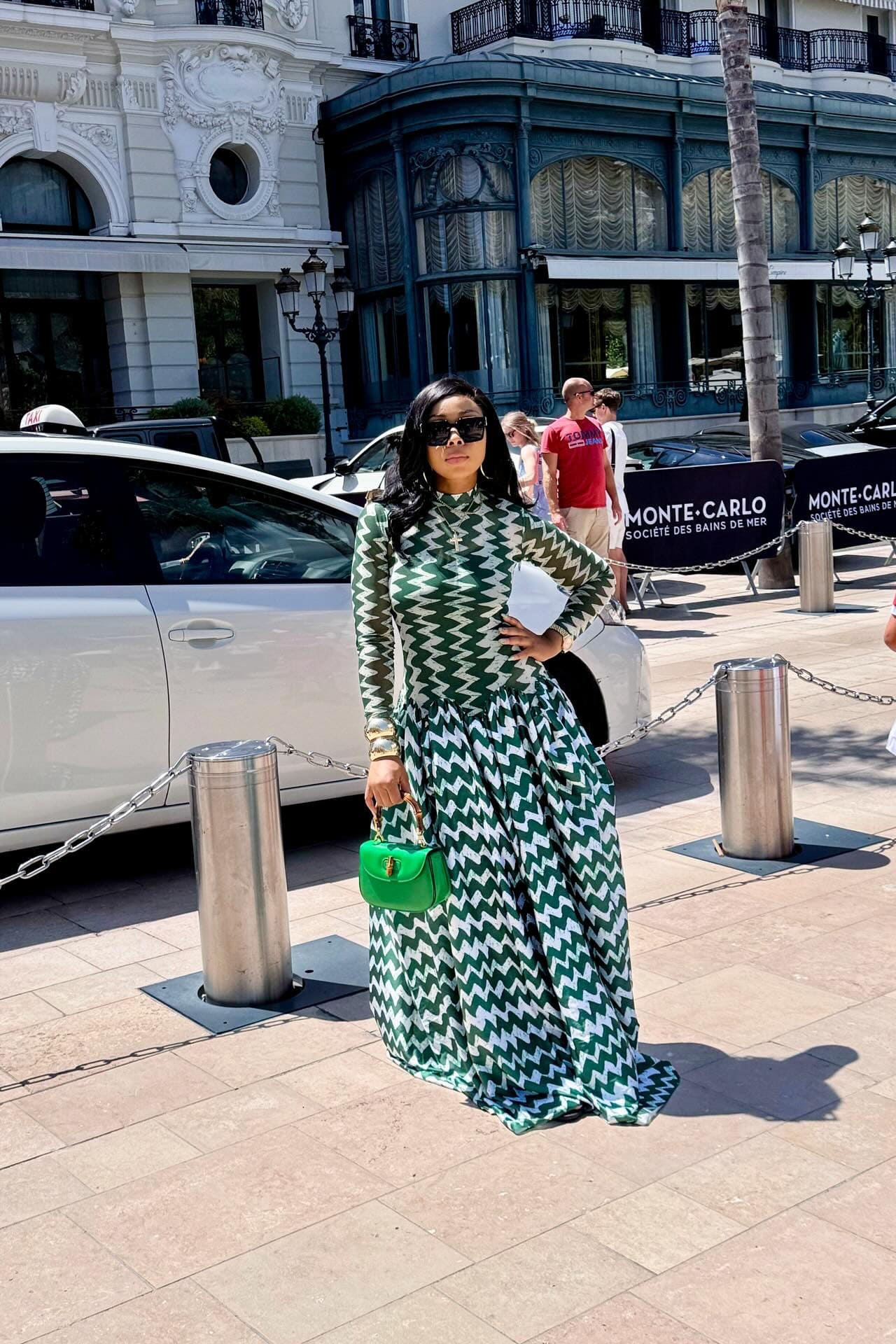 Abito Maxi Monte Carlo a Zigzag