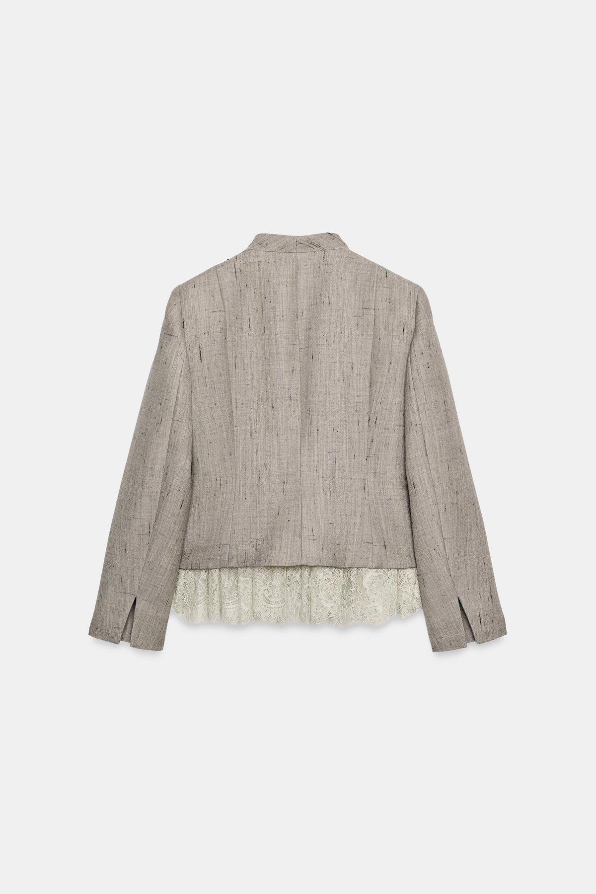 Gro Jacket mat Stehkrag a Taille-Schnëtt