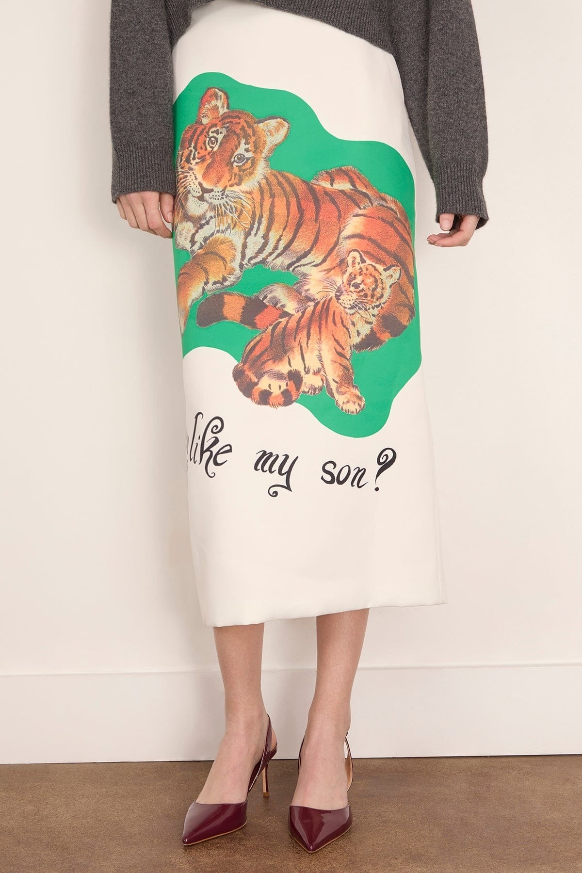 Nederdel med tigerprint i retrostil