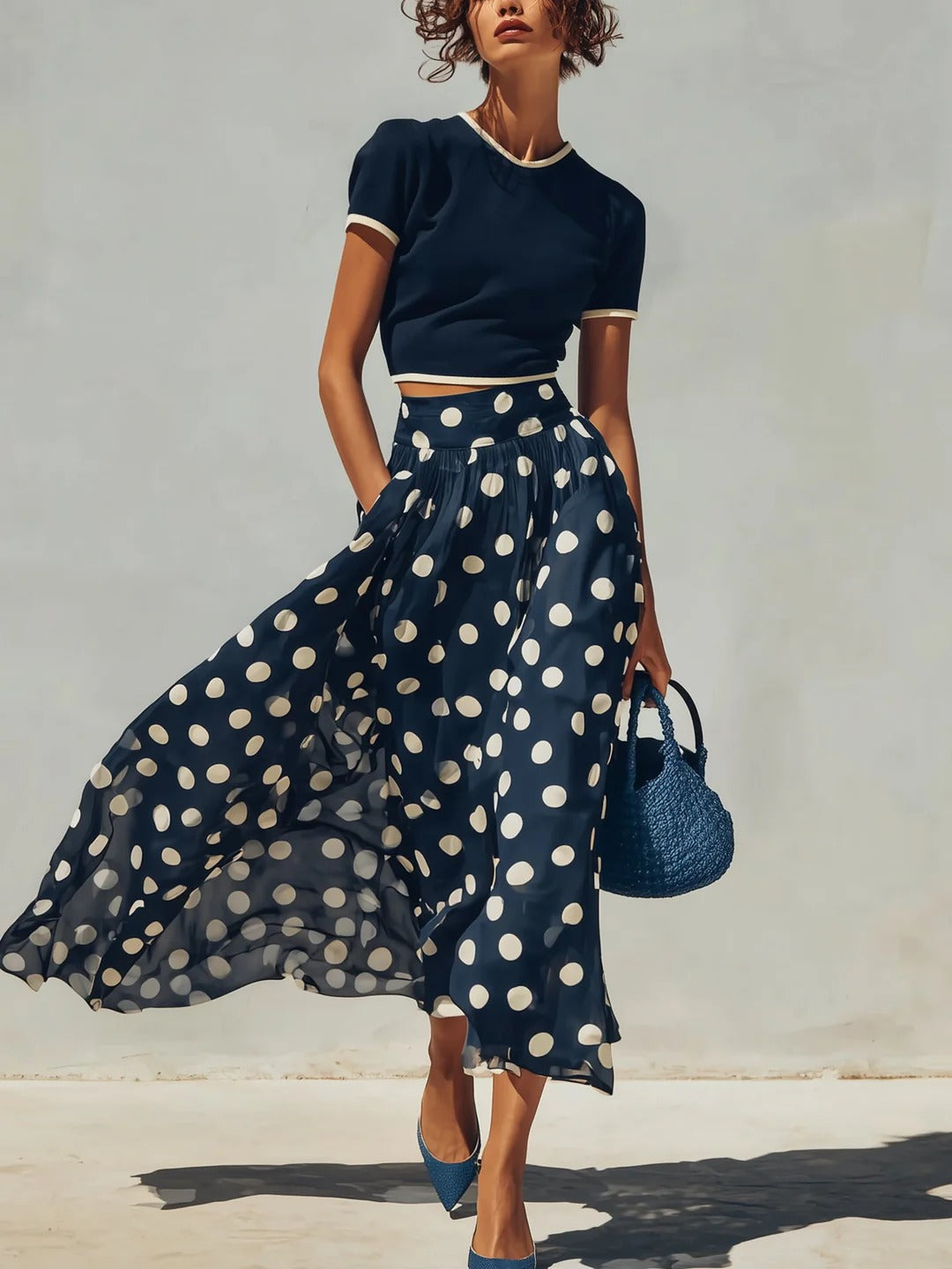 Belle Maxikleid mit Farbverlauf und Falten