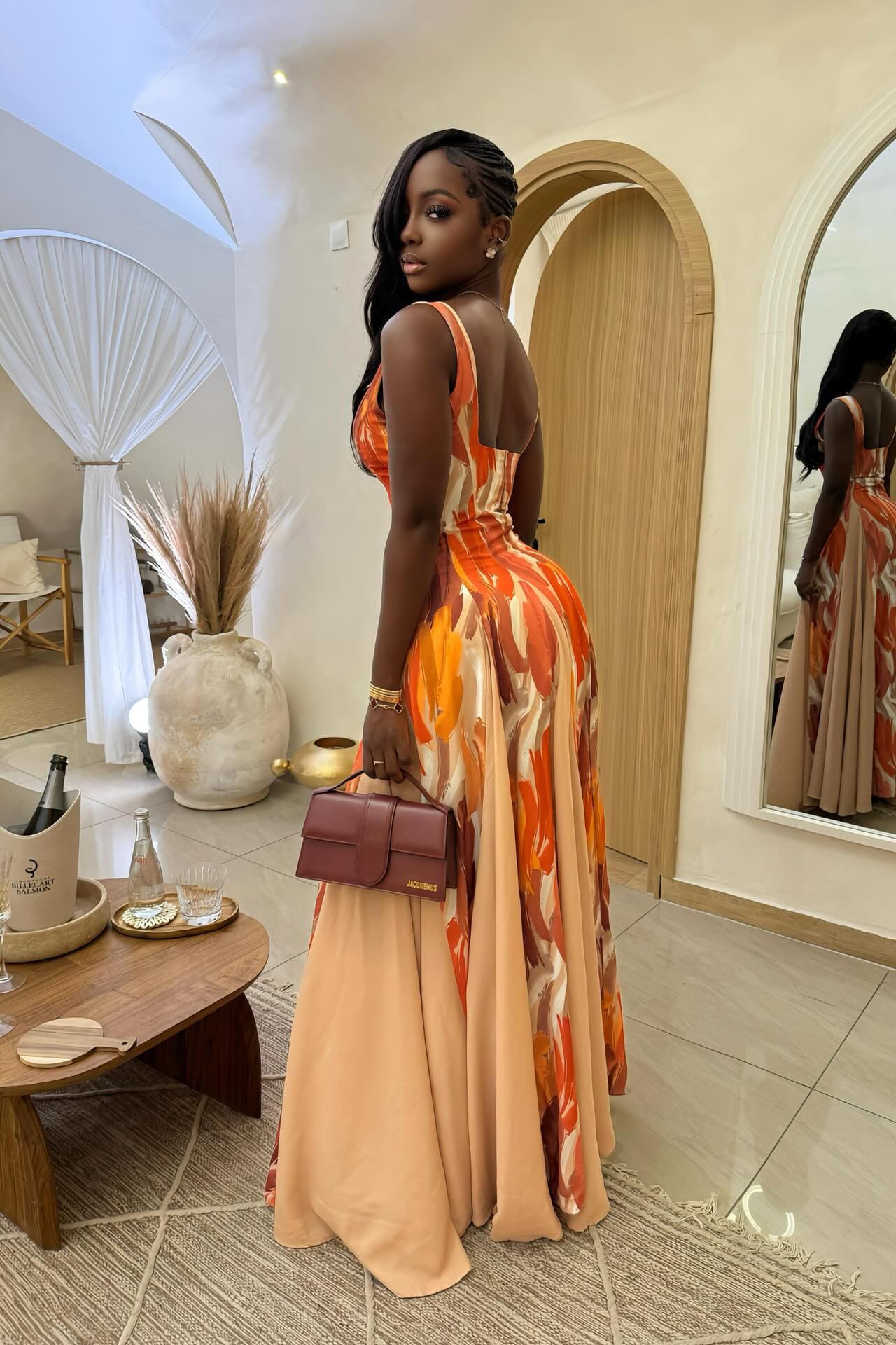 Kunstnerisk trykt maxikjole