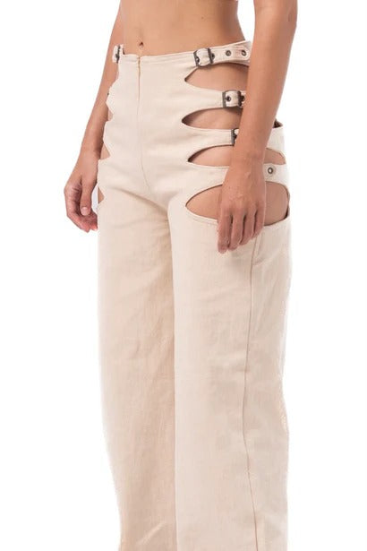 Set di pantaloni larghi a gamba larga floreali folk senza maniche